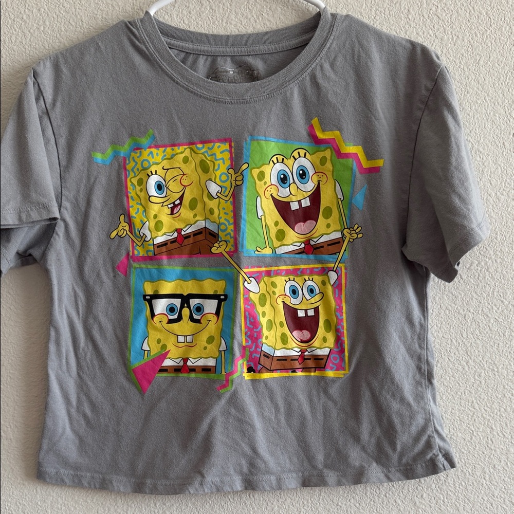 SpongeBob SquarePants Gray Crop Top